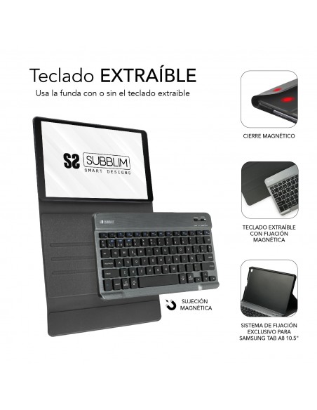 SUBBLIM Funda con teclado KeyTab Pro BT Samsung GT A8 10.5“ X200 205