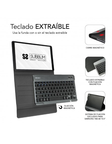 SUBBLIM Funda con teclado KeyTab Pro BT Samsung GT A8 10.5“ X200 205 SUBBLIM Funda con teclado KeyTab Pro BT Samsung GT A8 10.5“ X200 205