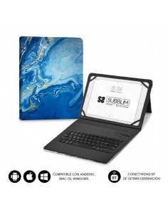 SUBBLIM Funda con Teclado Keytab Pro BT Trendy Marmol Azul 2