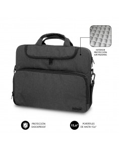 SUBBLIM Maletín Ordenador Air Padding Laptop bag 15,6" Gris Oscuro