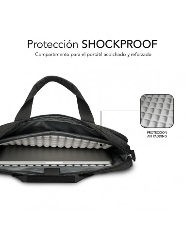 SUBBLIM Maletín Ordenador Air Padding Laptop bag 15,6" Gris Oscuro