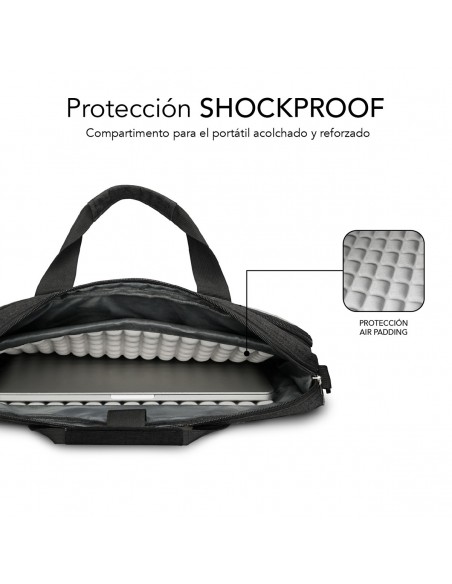 SUBBLIM Maletín Ordenador Air Padding Laptop bag 15,6" Gris Oscuro