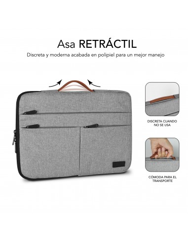 SUBBLIM Funda Air Padding 360 Sleeve 13,3-14" Light Grey