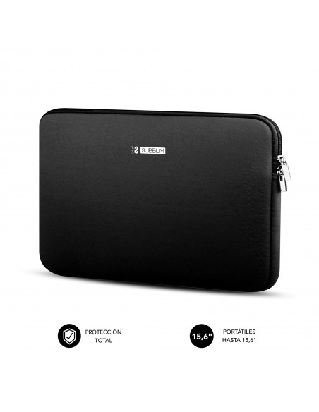 SUBBLIM Business Laptop Sleeve Neoprene 15,6"a 17" Black
