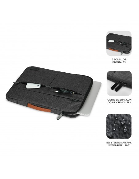 SUBBLIM Funda Air Padding 360 Sleeve 15,6" Dark Grey SUBBLIM Funda Air Padding 360 Sleeve 15,6" Dark Grey