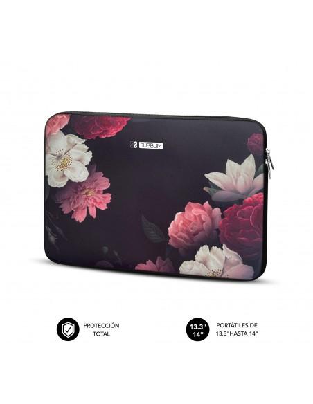 SUBBLIM Funda Ordenador Neopreno Trendy Sleeve Neo Flowers 13,3-14"