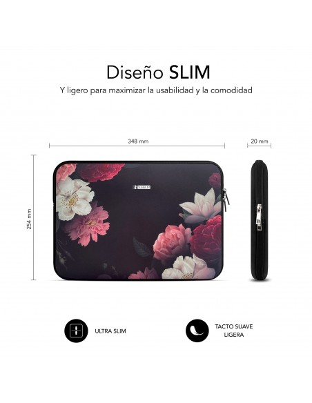 SUBBLIM Funda Ordenador Neopreno Trendy Sleeve Neo Flowers 13,3-14"