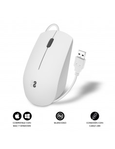 SUBBLIM Ratón Business Silencioso con cable USB 1200 DPI Blanco 2