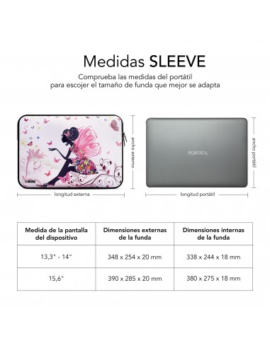 SUBBLIM Funda Ordenador Neopreno Trendy Sleeve Neo Hada 15,6"