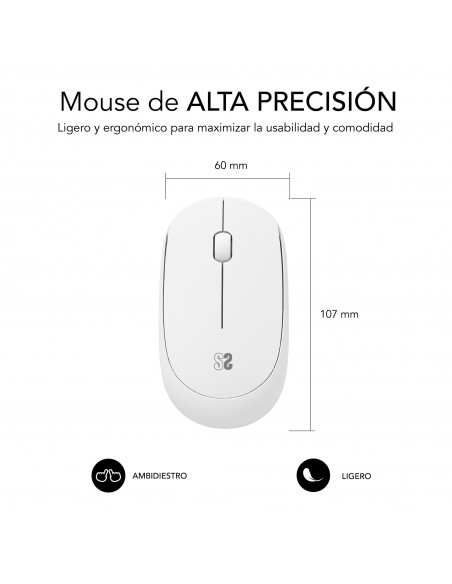 SUBBLIM Ratón Business Plus Silencioso inalámbrico 2.4G 1200 DPI Blanco