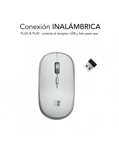 SUBBLIM Ratón Inalámbrico Mini Wireless Mini Mouse Silver