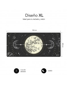 SUBBLIM Alfombrilla Ratón Lunar XL Mouse Pad 900x400x3 2
