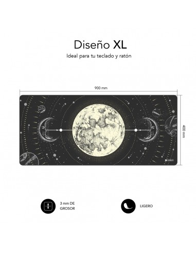 SUBBLIM Alfombrilla Ratón Lunar XL Mouse Pad 900x400x3