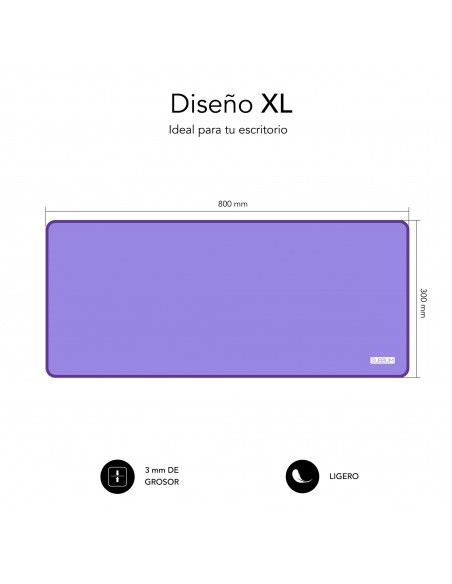 SUBBLIM Alfombrilla con Ratón Harmony Pack Mousepad XL + Wireless Mouse Purple