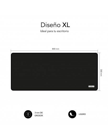 SUBBLIM Alfombrilla con Ratón Harmony Pack Mousepad XL + Wireless Mouse Black