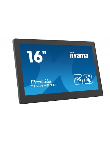 iiyama T1624MSC-B1 pantalla de señalización Panel plano interactivo 39,6 cm (15.6") LCD 450 cd   m² Full HD Negro Pantalla