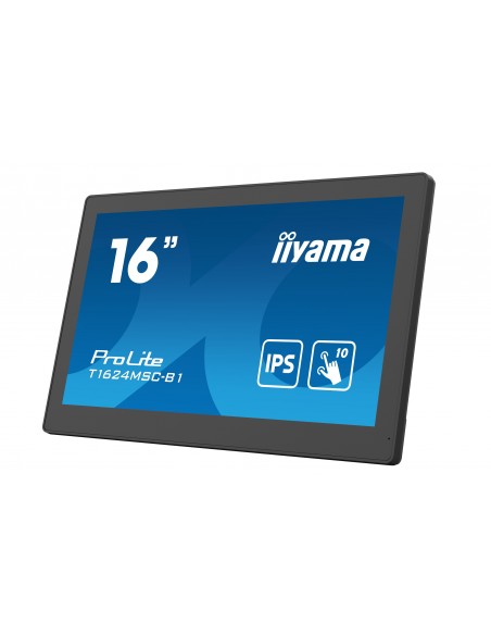 iiyama T1624MSC-B1 pantalla de señalización Panel plano interactivo 39,6 cm (15.6") LCD 450 cd   m² Full HD Negro Pantalla