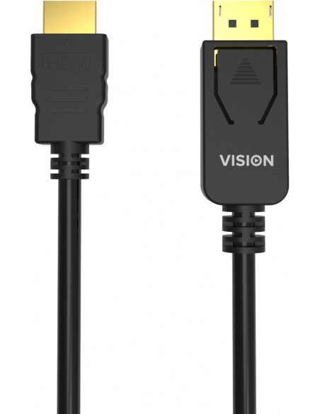 Vision TC 1MDPHDMI BL adaptador de cable de vídeo 1 m DisplayPort HDMI tipo A (Estándar) Negro