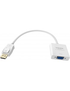 Vision TC-DPVGA adaptador de cable de vídeo 0,22 m VGA (D-Sub) DisplayPort Blanco