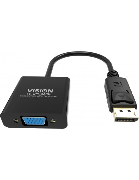 Vision TC-DPVGA BL adaptador de cable de vídeo DisplayPort VGA (D-Sub) Negro