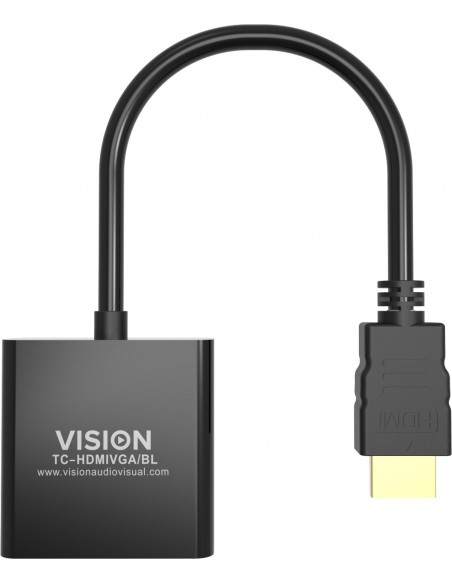 Vision TC-HDMIVGA BL adaptador de cable de vídeo 0,23 m HDMI tipo A (Estándar) VGA (D-Sub) Negro
