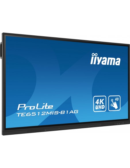 iiyama TE6512MIS-B1AG pantalla de señalización Panel plano interactivo 165,1 cm (65") LCD Wifi 400 cd   m² 4K Ultra HD Negro