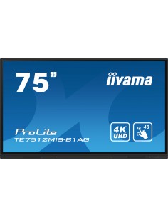 iiyama PROLITE Pantalla plana para señalización digital 190,5 cm (75") Wifi 400 cd   m² 4K Ultra HD Negro Pantalla táctil