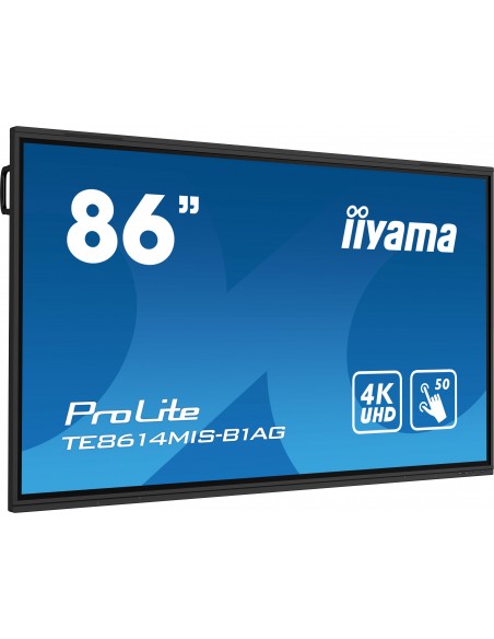 iiyama TE8614MIS-B1AG pantalla de señalización Panel plano interactivo 2,17 m (85.6") LCD Wifi 435 cd   m² 4K Ultra HD Negro