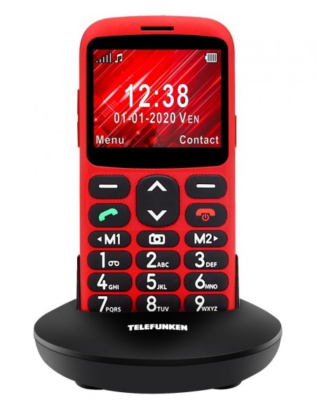 Telefunken S520 5,87 cm (2.31") 95 g Negro, Rojo Teléfono para personas mayores