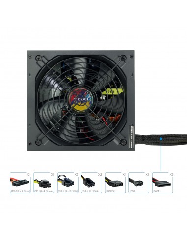 TooQ TQAPOLO-750SP unidad de fuente de alimentación 750 W 20+4 pin ATX ATX Negro