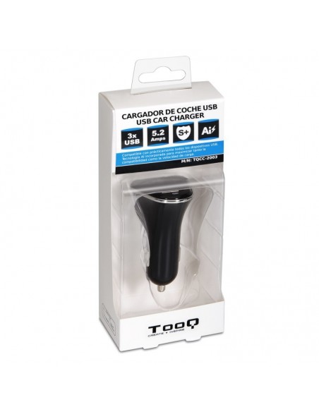 TooQ TQCC-2003 cargador de dispositivo móvil Universal Negro Encendedor de cigarrillos Auto
