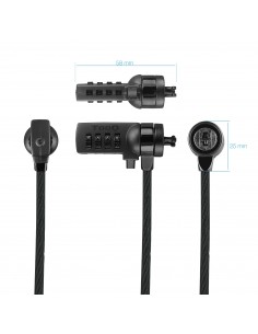 TooQ Cable de Seguridad con Combinación para Portátiles 1.5 metros, Gris Oscuro 2