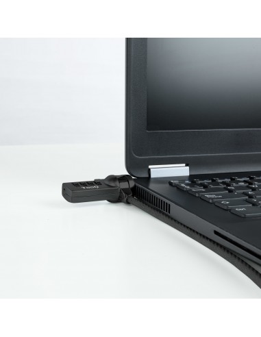 TooQ Cable de Seguridad con Combinación para Portátiles 1.5 metros, Gris Oscuro