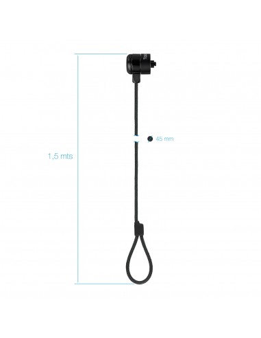 TooQ Cable de Seguridad con Llave para Portátiles 1.5 metros, Gris Oscuro