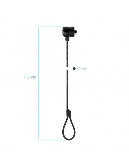 TooQ Cable de Seguridad con Llave para Portátiles 1.5 metros, Gris Oscuro