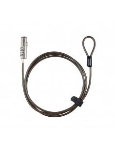 TooQ Cable de Seguridad Tipo NANO con Combinación para Portátiles 1.5 metros, Gris Oscuro