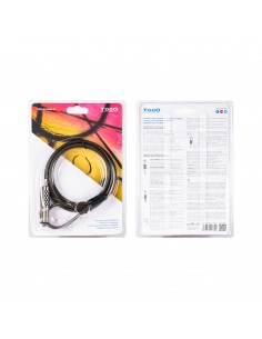 TooQ Cable de Seguridad Tipo NANO con Combinación para Portátiles 1.5 metros, Gris Oscuro 2