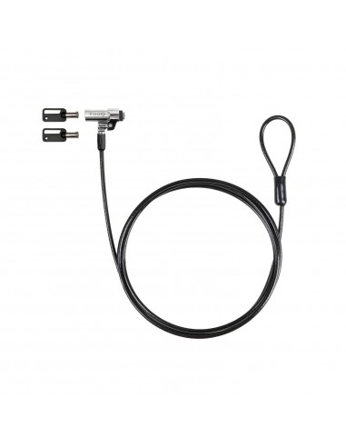 TooQ Cable de Seguridad Tipo NANO con Llave para Portátiles 1.5 metros, Negro