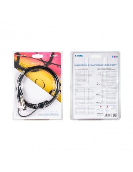 TooQ Cable de Seguridad Tipo NANO con Llave para Portátiles 1.5 metros, Negro