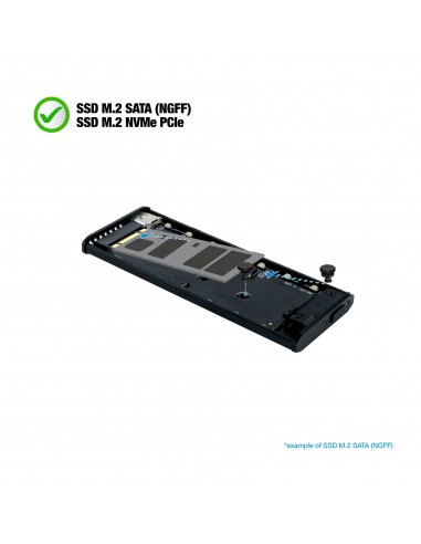 TooQ Shinobi Caja externa para unidad de estado sólido (SSD) Gris M.2