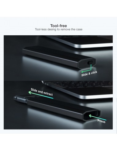 TooQ Shura Caja externa para unidad de estado sólido (SSD) Negro M.2