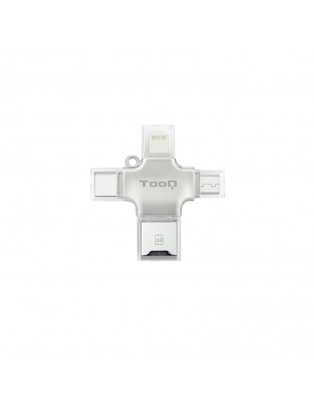 TooQ TQR-4001 lector de tarjeta USB Type-A USB Type-C Micro-USB Lightning Plata