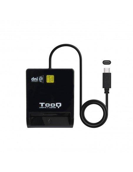 TooQ Lector de Tarjetas Inteligentes DNIe SIM USB-C, Negro