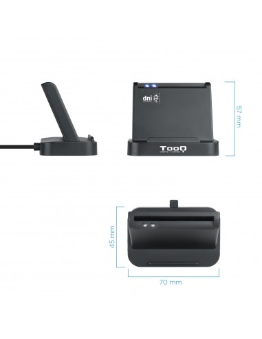 TooQ Lector de Tarjetas Inteligentes DNIe VISION USB 2.0, Negro