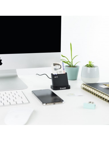 TooQ Lector de Tarjetas Inteligentes DNIe VISION USB 2.0, Negro