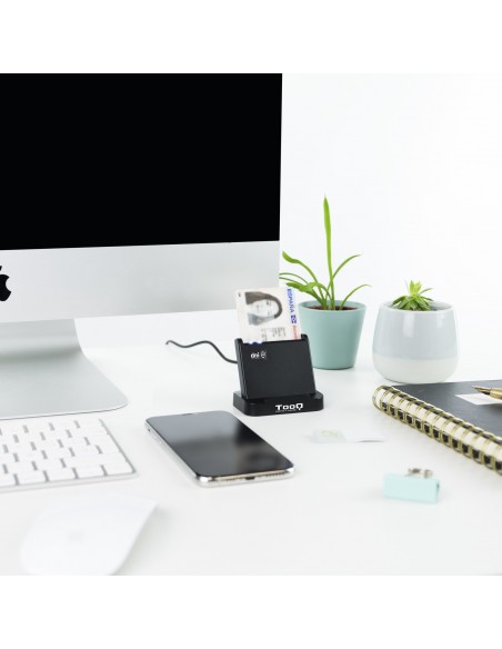 TooQ Lector de Tarjetas Inteligentes DNIe VISION USB 2.0, Negro