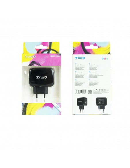 TooQ TQWC-1S02 cargador de dispositivo móvil GPS, MP3, MP4, Teléfono móvil, Consola de juegos portátil, Smartphone, Tableta