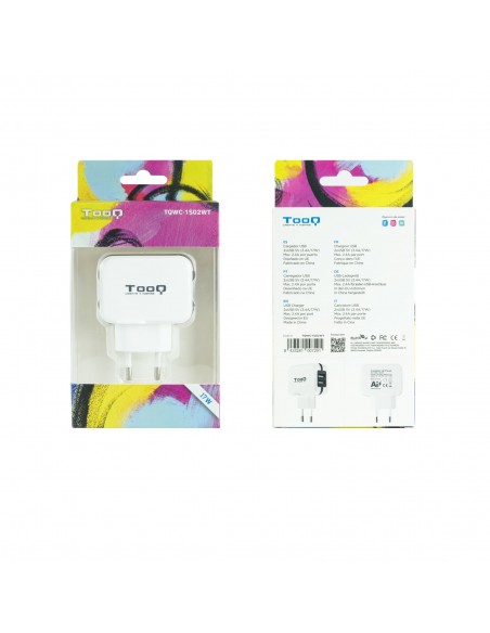 TooQ TQWC-1S02WT cargador de dispositivo móvil GPS, MP3, MP4, Teléfono móvil, Consola de juegos portátil, Smartphone, Tableta