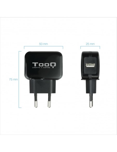 TooQ TQWC-1S01 cargador de dispositivo móvil Universal Negro Corriente alterna Interior