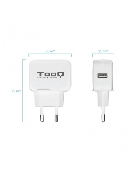 TooQ TQWC-1S01WT cargador de dispositivo móvil Universal Blanco Corriente alterna Interior